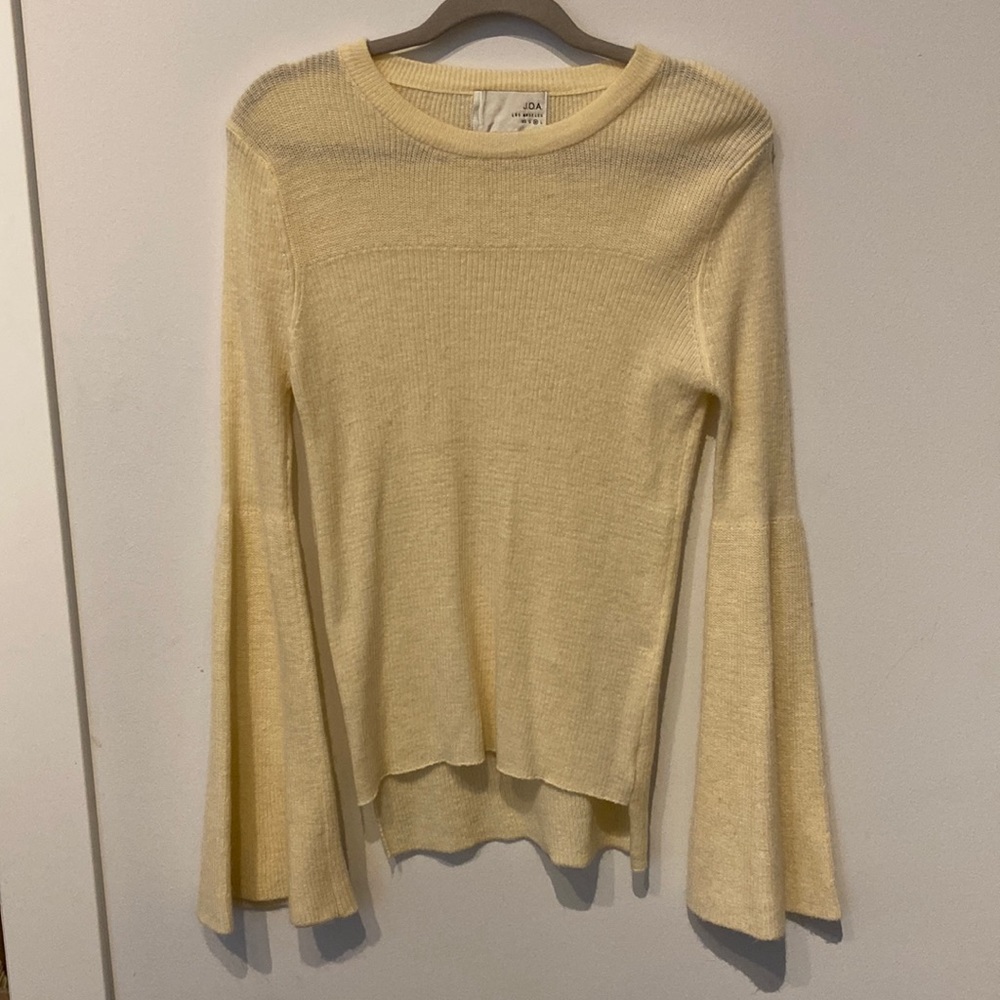 J.O.A Los Angeles lightweight cream sweater with flared sleeves